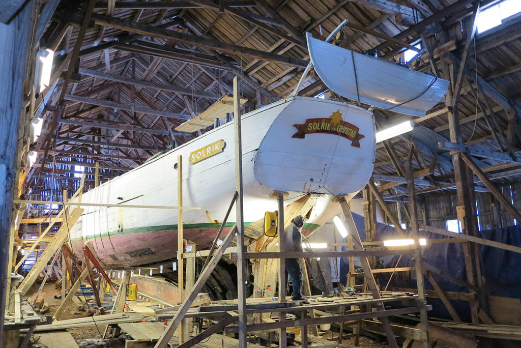 Moen trebåtbyggeri i Risør er også et av prosjektene som har fått støtte fra Kulturminnefondet. Her fikk Solrik utført omfattende restaureringsarbeider i 2015. (Foto: Rune Nylund Larsen)